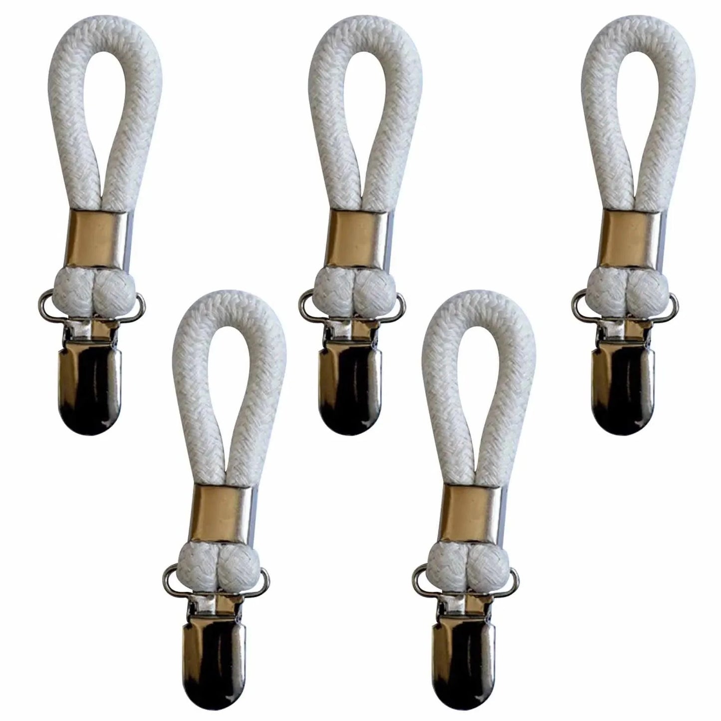Rynx | Cotton Braided Towel Holder Set with Sturdy Metal Clips - Elegant Space-Saving Solution for Home and Kitchen