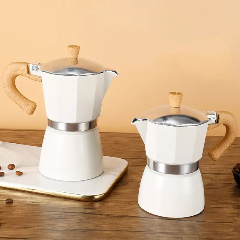 Rynx | Stovetop Moka Pot - Wooden Handle - Powerful Coffee Experience