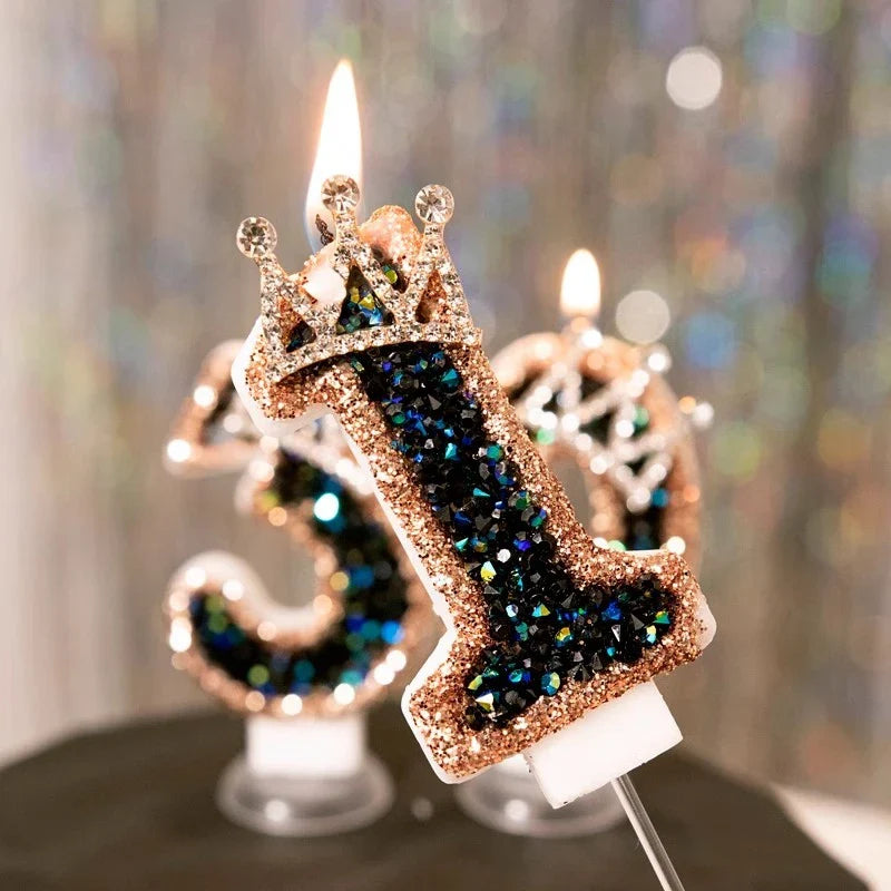 Rynx | Crown Number Candles for Birthdays – Digital 0-9 Cake Decoration with Ocean Starfish and Seashells Cake Topper for Anniversary and Special Days