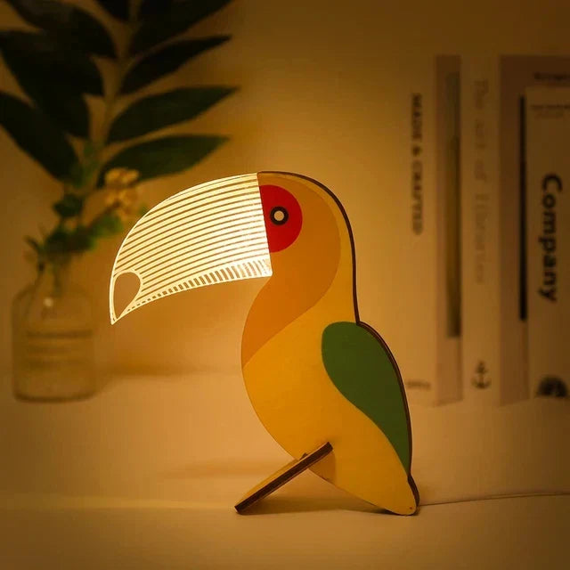Rynx | Charming Wooden Animals LED Bedside Lamps Toucan