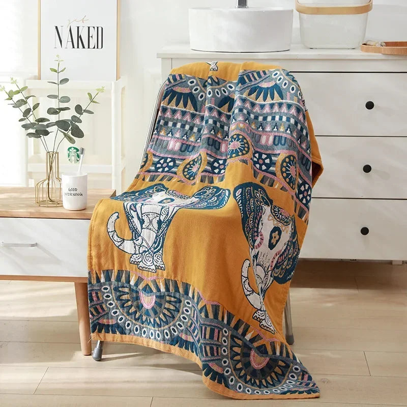 Rynx | botanical print blanket
