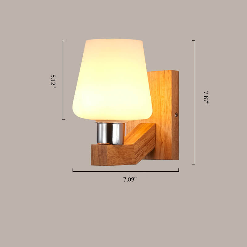 Rynx | Nordic Minimalist Wall Lamp with Glass and Wood