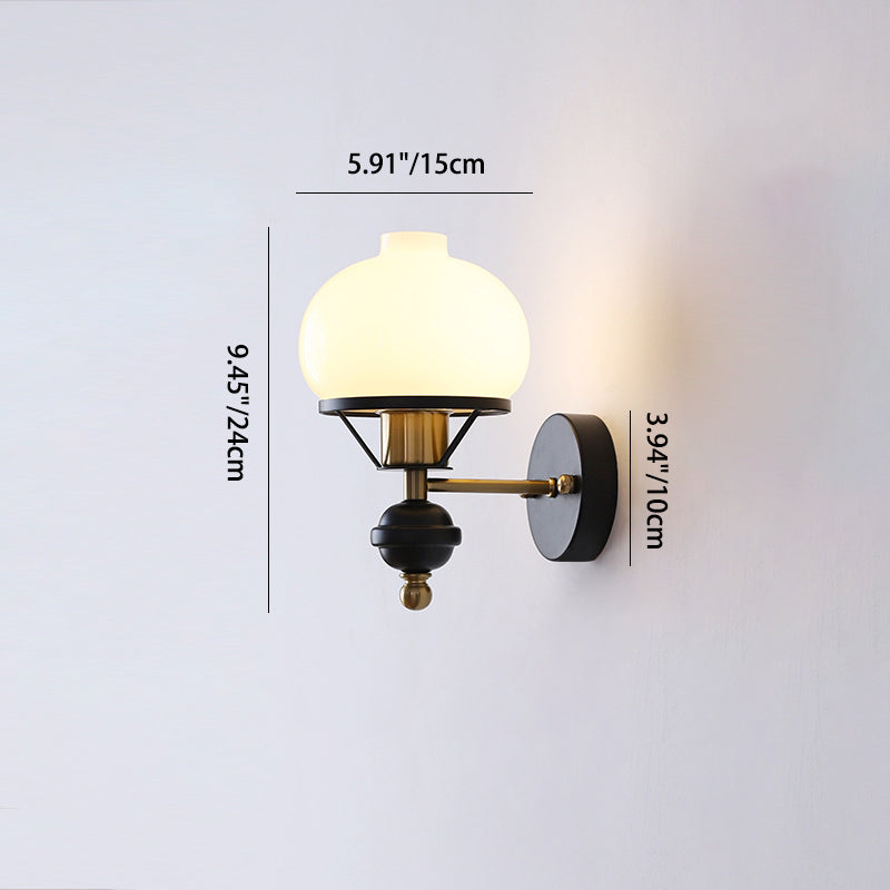 Rynx | GeoLuxe French Geometric Wall Lamp | Iron & Glass | 1-Light Design for Living Room