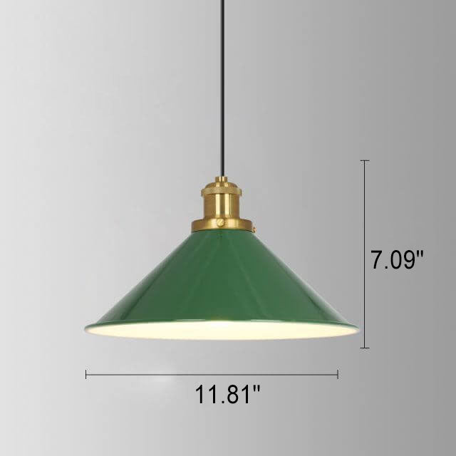 Rynx | RetroDome Industrial Vintage Pendant Light | Green Iron Dome Design | Single Light | Rustic Ceiling Lighting
