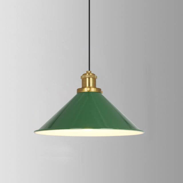Rynx | RetroDome Industrial Vintage Pendant Light | Green Iron Dome Design | Single Light | Rustic Ceiling Lighting