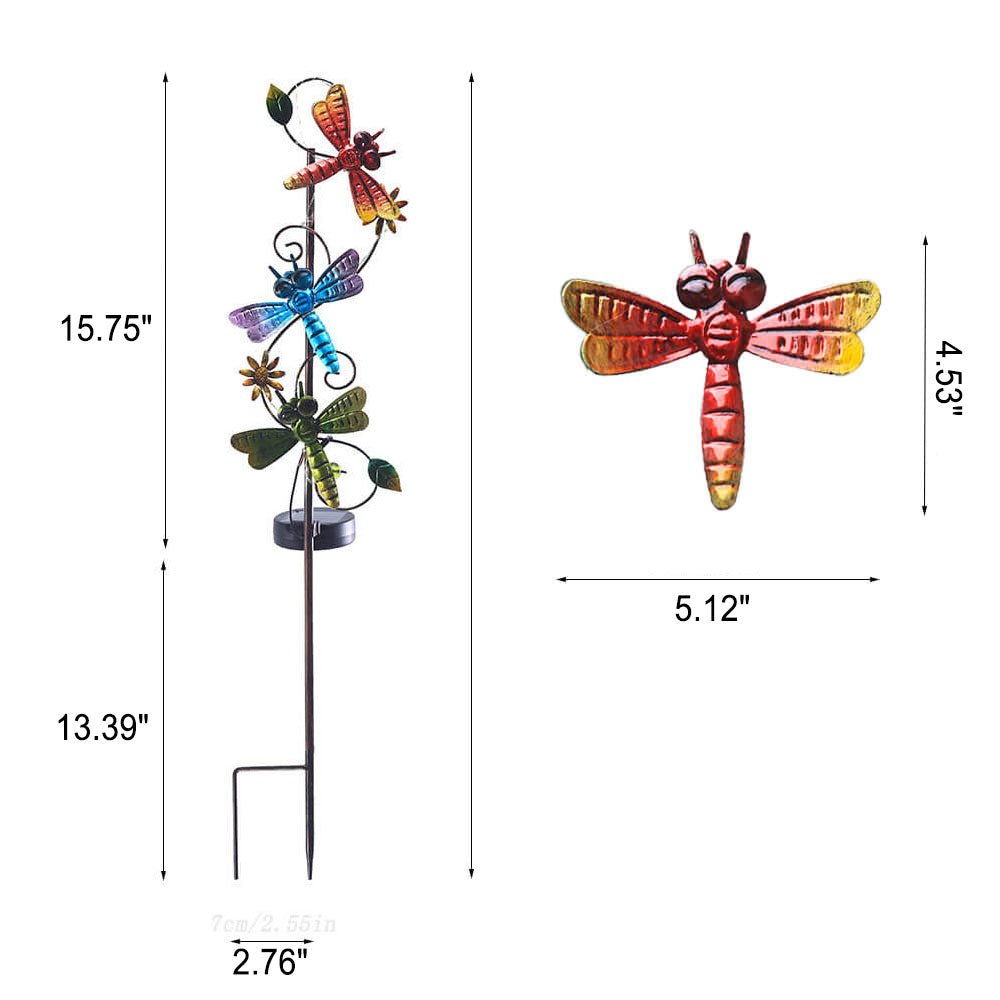Rynx | GardenGlow Solar Garden Light | Metal Design | Butterfly, Dragonfly, Hummingbird | Landscape Lighting