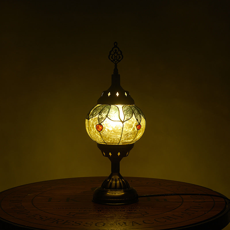 Rynx | Glomera Tiffany Table Lamp | Oval Design | Romantic Lighting | For Bedrooms & Living Spaces