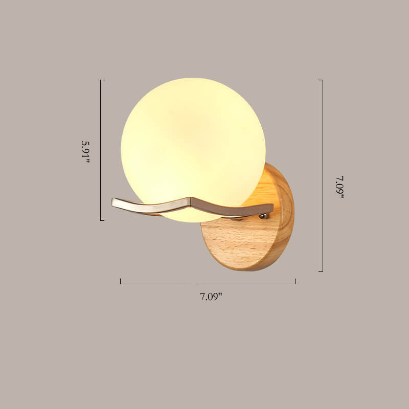 Rynx | Nordic Minimalist Wall Lamp with Glass and Wood