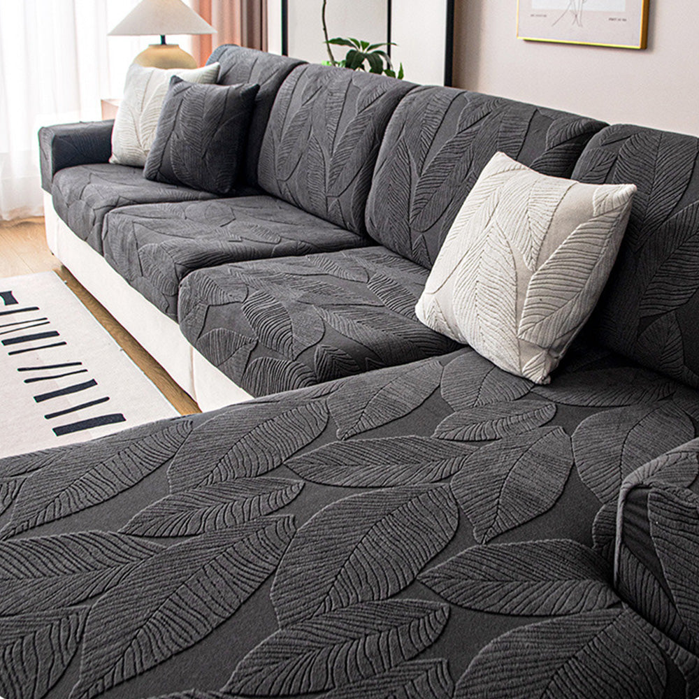 RYNX | Leaf Jacquard Waterproof Anti-Scratch Stretch Full Wrap Couch Cover