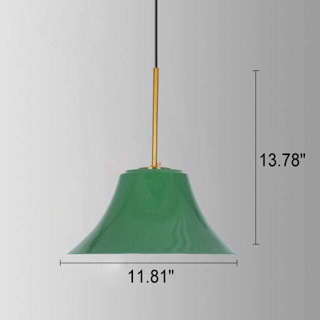 Rynx | RetroDome Industrial Vintage Pendant Light | Green Iron Dome Design | Single Light | Rustic Ceiling Lighting