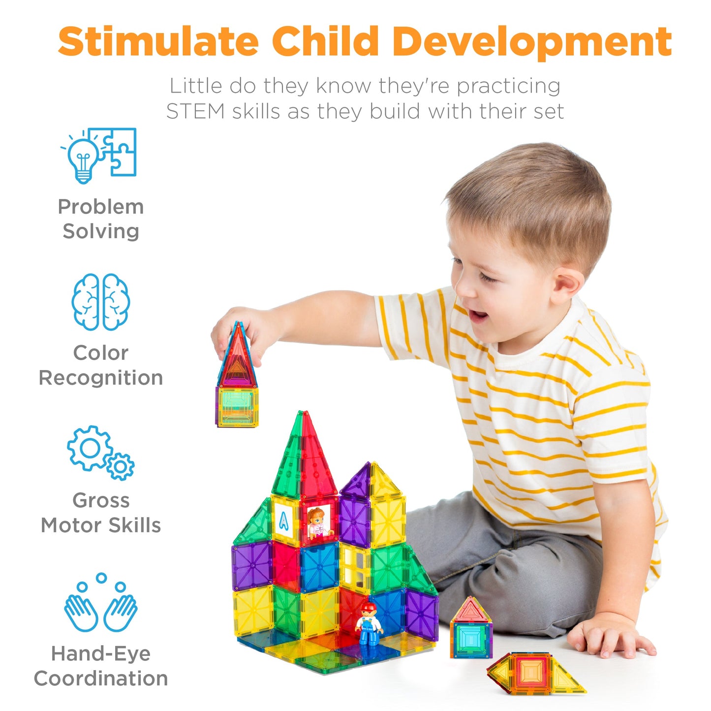 Rynx | 265-piece Child Magnetic Tiles STEM Construction Toy Building Block Set