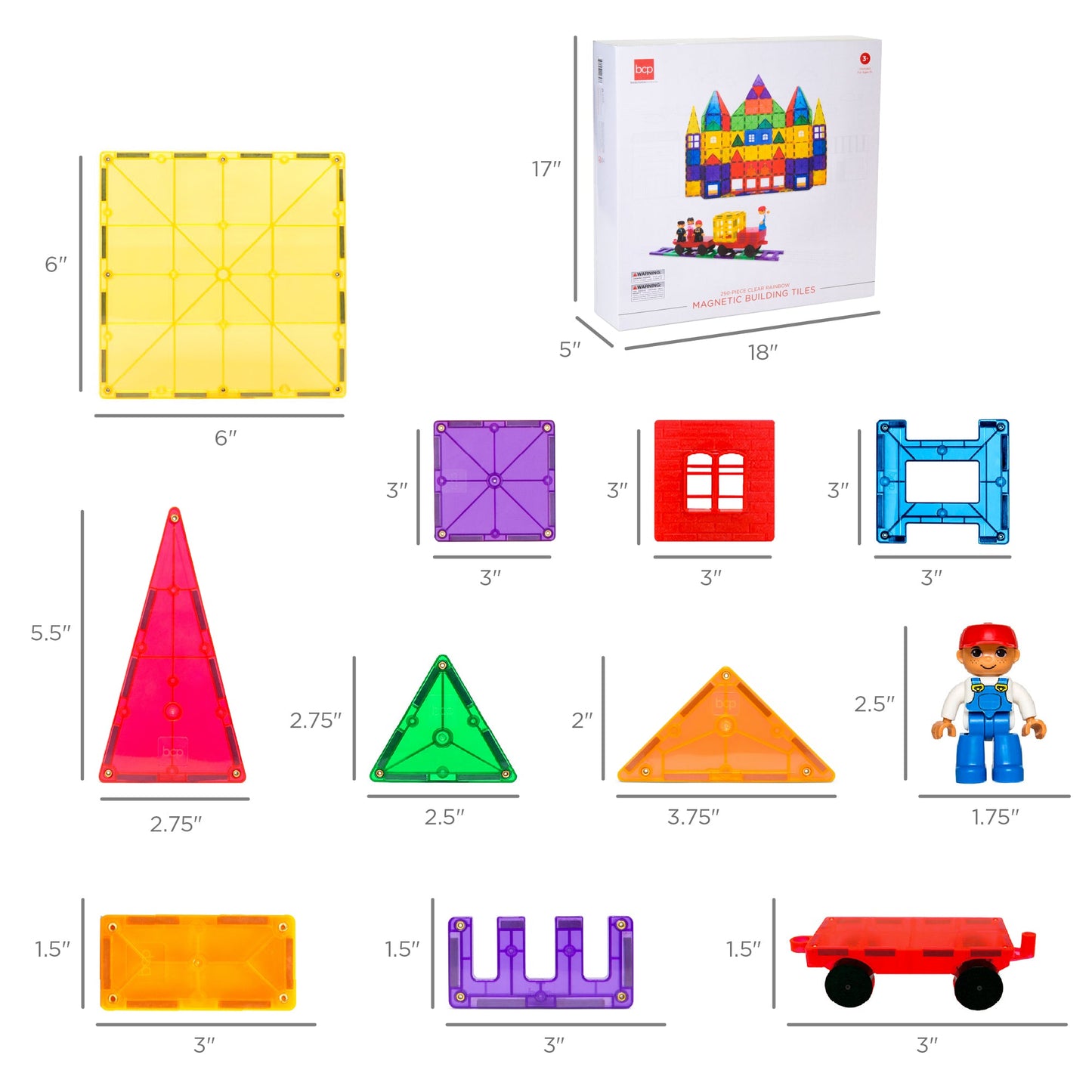 Rynx | 265-piece Child Magnetic Tiles STEM Construction Toy Building Block Set