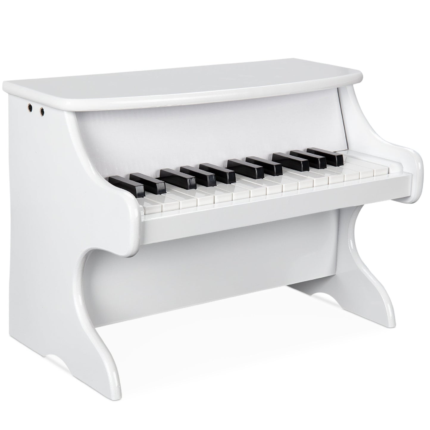 Rynx | Kids 25-Key Wooden Learning Mini Piano with Key Note Stickers, Music Book White