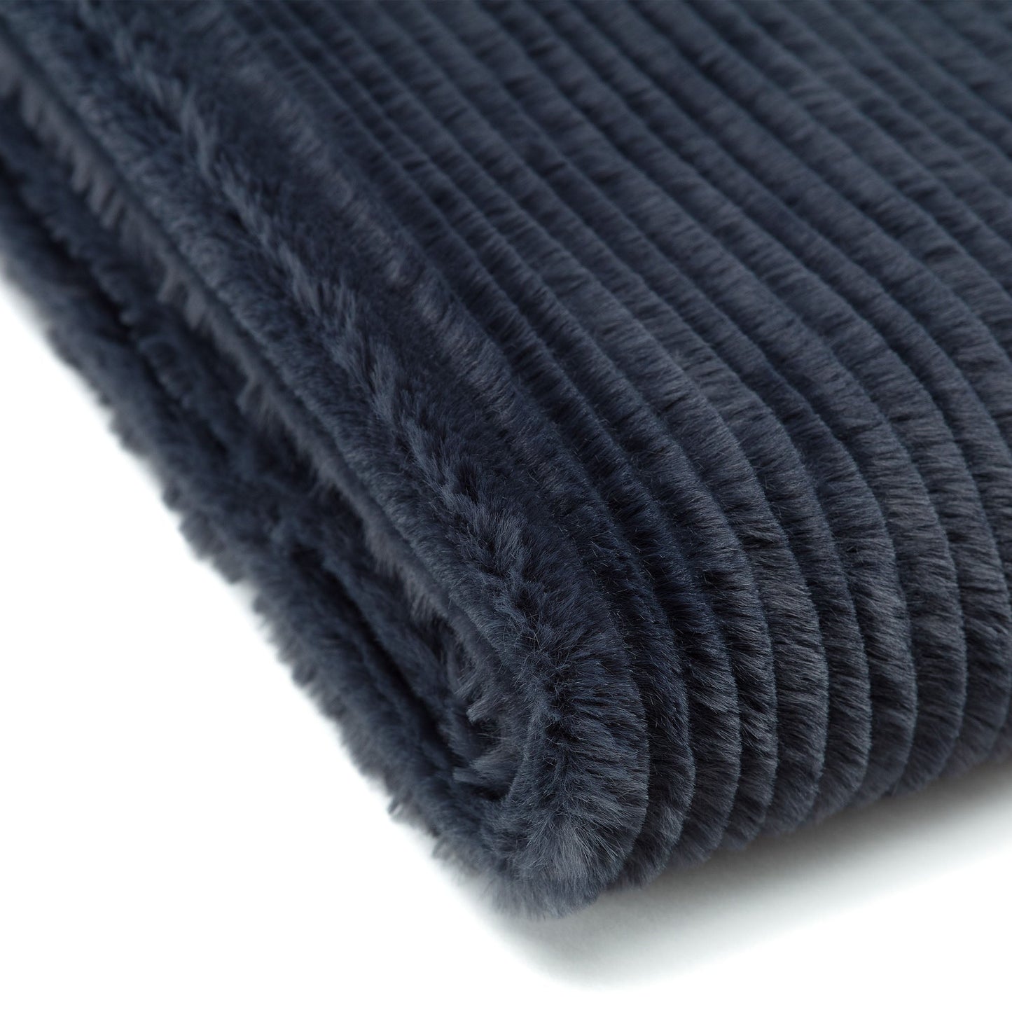 Rynx | Striped Textured Faux Fur Throw Blanket