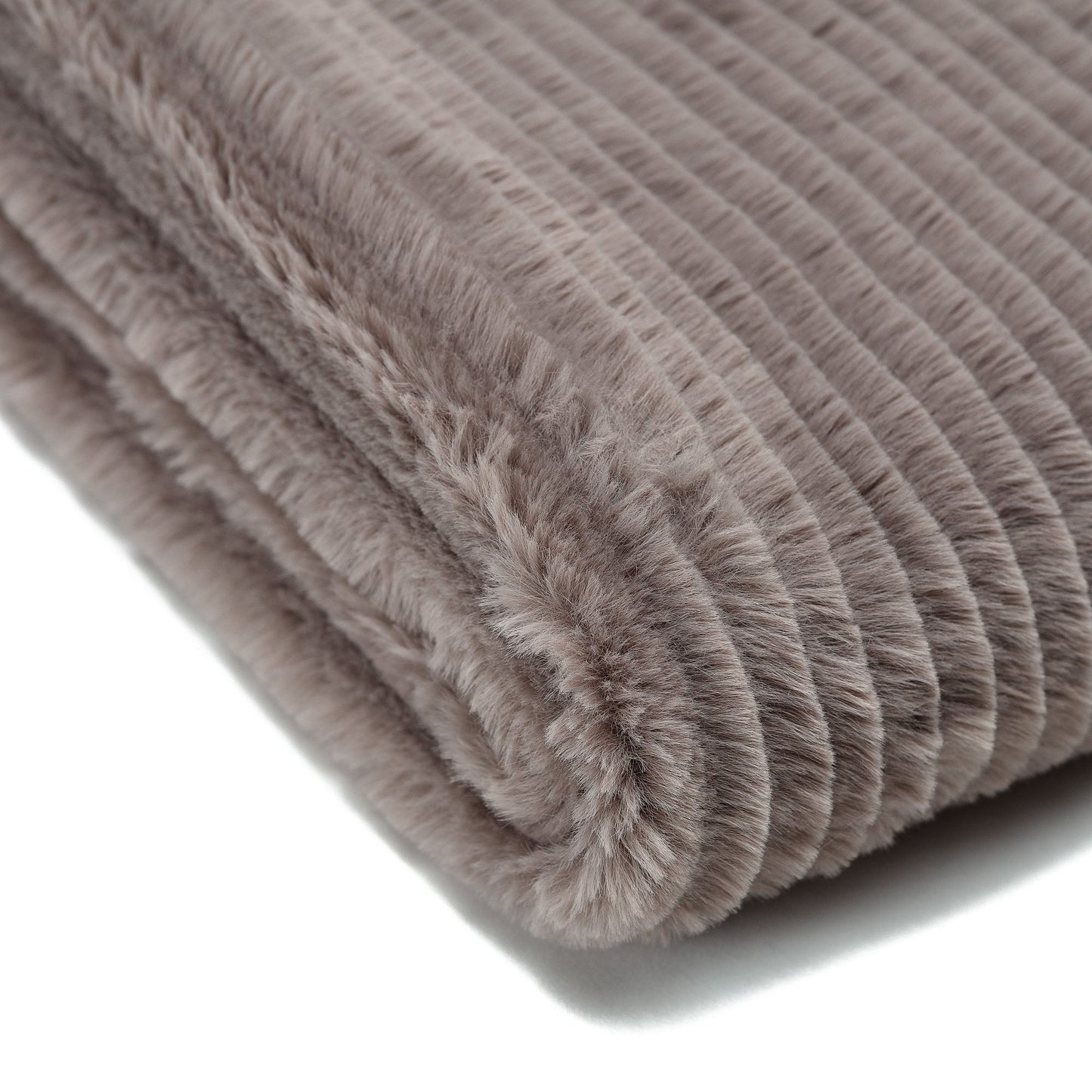 Rynx | Striped Textured Faux Fur Throw Blanket