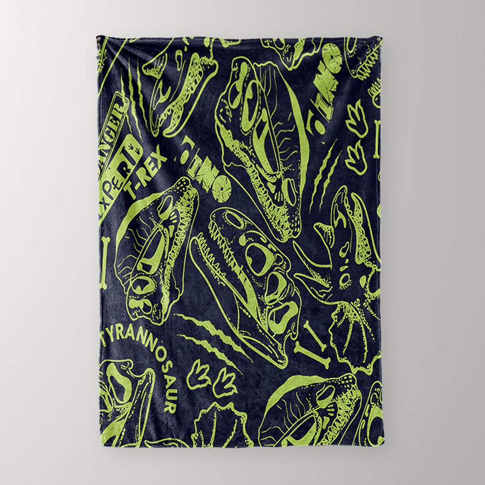 Rynx | Multicolor Doodle Dinosaur Blanket