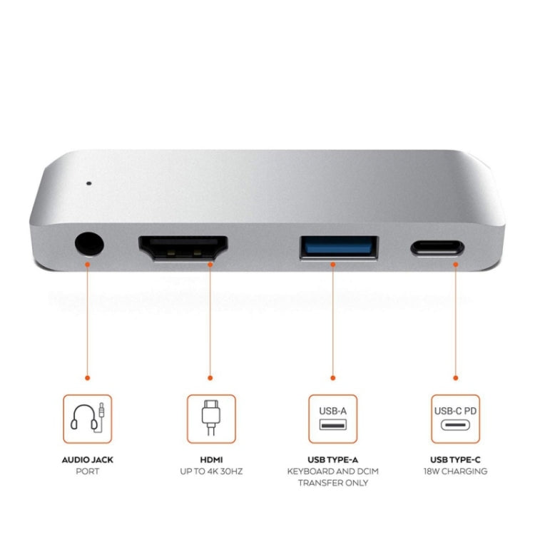 Rynx | 4 in 1 Type-C / USB-C to HDMI + AUX + USB + PD Type-C / USB-C HUB Adapter Multifunctional HD Dock