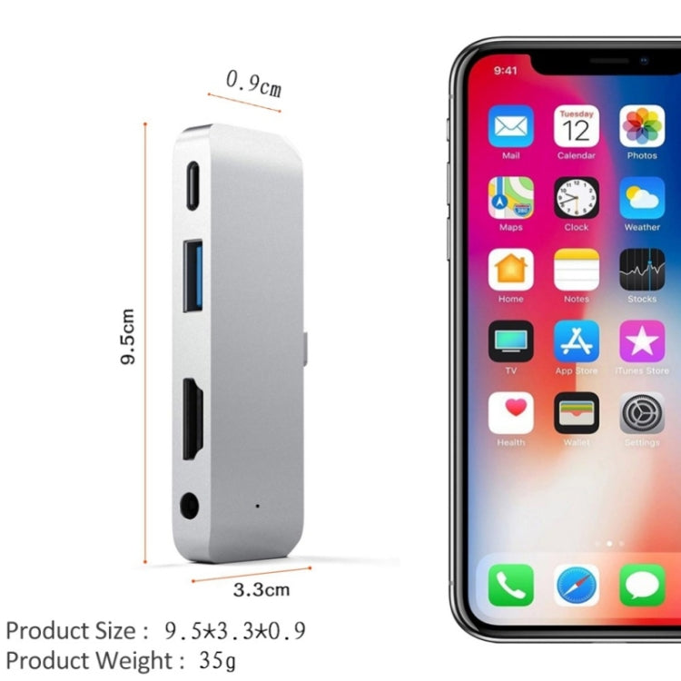 Rynx | 4 in 1 Type-C / USB-C to HDMI + AUX + USB + PD Type-C / USB-C HUB Adapter Multifunctional HD Dock