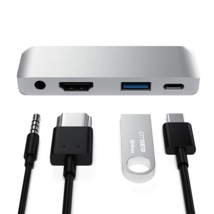Rynx | 4 in 1 Type-C / USB-C to HDMI + AUX + USB + PD Type-C / USB-C HUB Adapter Multifunctional HD Dock