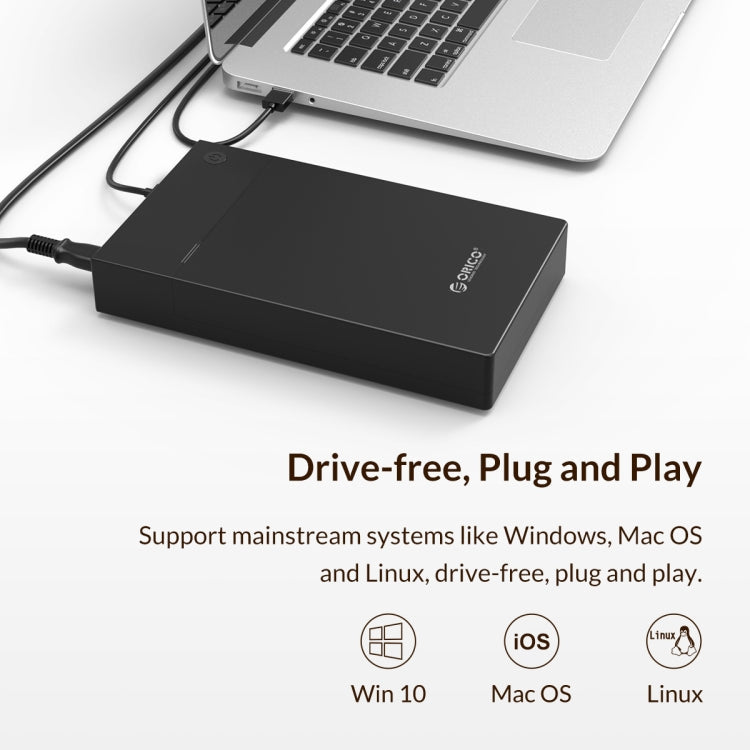 Rynx | ORICO 3599U3 2.5 / 3.5-Inch Portable Hard Drive Enclosure, EU Plug
