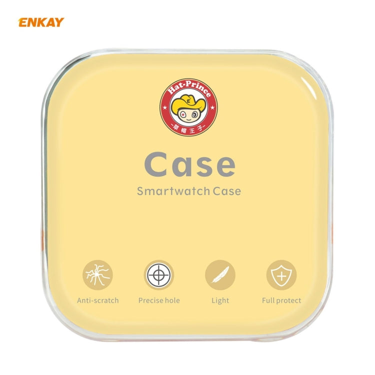Rynx | ENKAY Hat-Prince Full Protection Electroplated PC Case + Tempered Glass Protection for the Apple Watch Series 6 / 5 / 4 / SE 40mm (White + Silver)