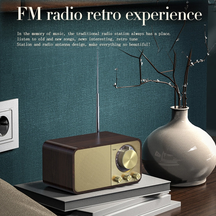 RYNX | OneDer JY-66 Wooden Wireless BT5.0 Retro Classic Speaker FM Radio Support TF / U-Disk / AUX
