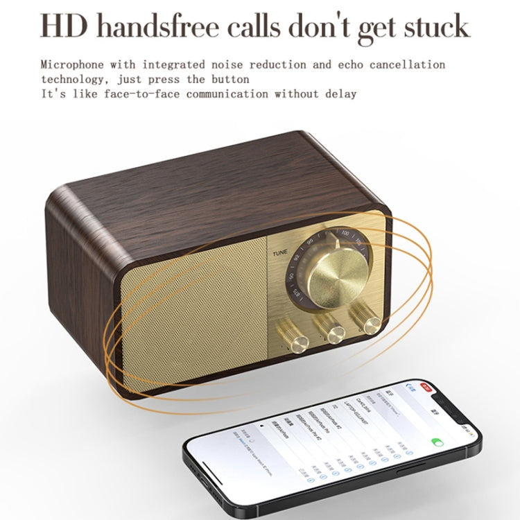 RYNX | OneDer JY-66 Wooden Wireless BT5.0 Retro Classic Speaker FM Radio Support TF / U-Disk / AUX