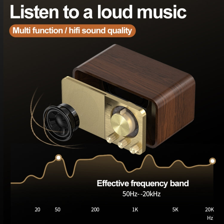 RYNX | OneDer JY-66 Wooden Wireless BT5.0 Retro Classic Speaker FM Radio Support TF / U-Disk / AUX