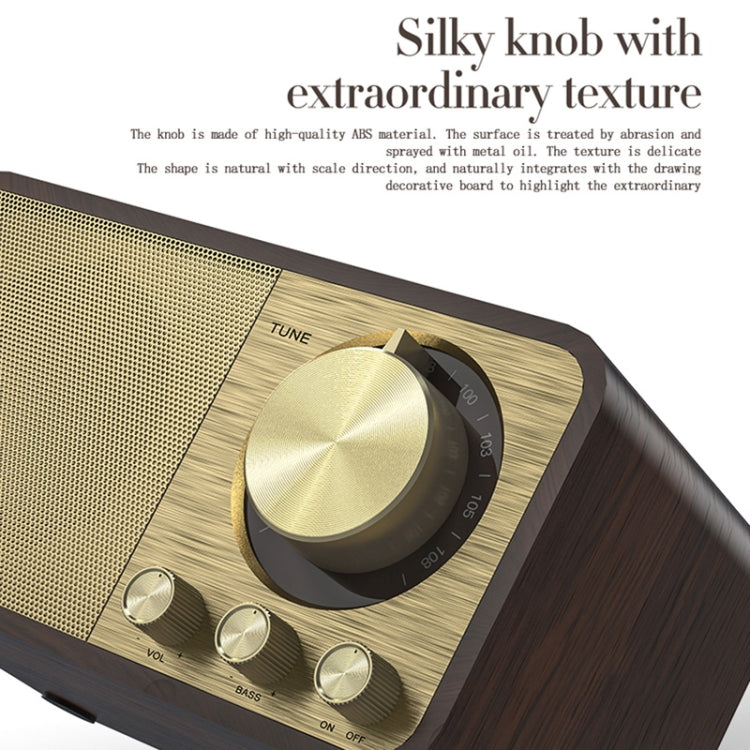 RYNX | OneDer JY-66 Wooden Wireless BT5.0 Retro Classic Speaker FM Radio Support TF / U-Disk / AUX