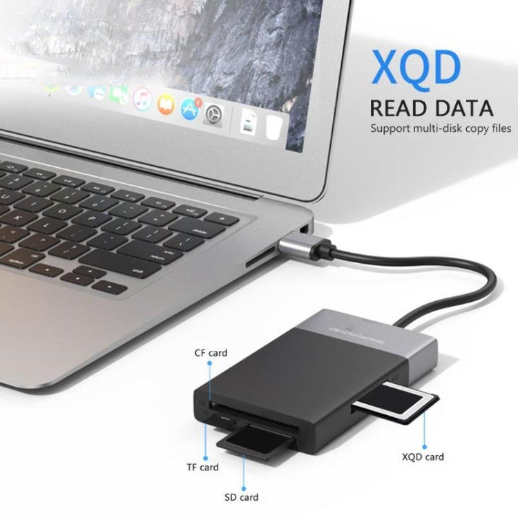 Rynx | 6-in-1 USB 3.0 to USB3.0 x 2+CF card+TF card+SD card+XQD card HUB adapter