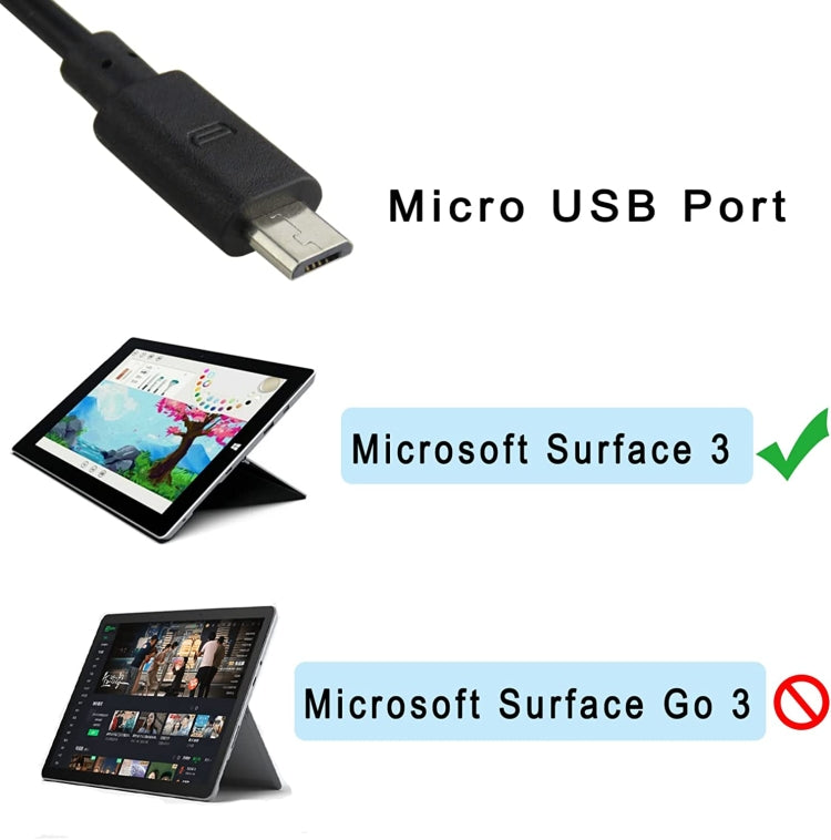 Rynx | For Microsoft Surface3 1624 1645 Power Adapter 5.2v 2.5a 13W Android Port Charger, US Plug