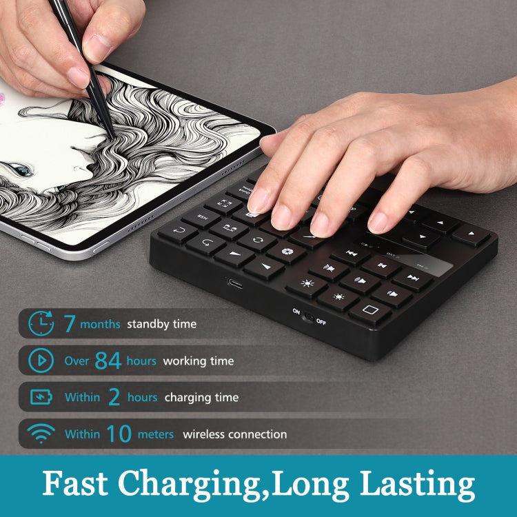 Rynx | MC-533 Bluetooth 5.0 Painting Keyboard 35 Keys Numeric Keypad Wireless Digital Keyboard