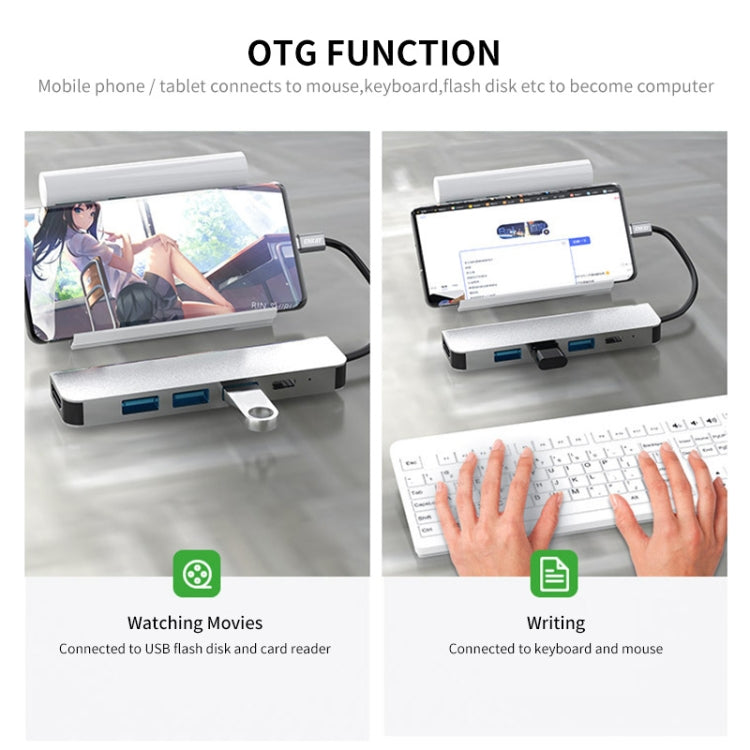 Rynx | ENKAY Hat-Prince 5 in 1 Type-C Hub 4K HDMI Converter Docking Station USB 3.0 Adapter