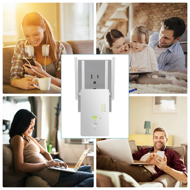 Rynx | U6 5Ghz Wireless WiFi Repeater 1200Mbps Router Wifi Booster 2.4G Long Range Extender (US Plug)