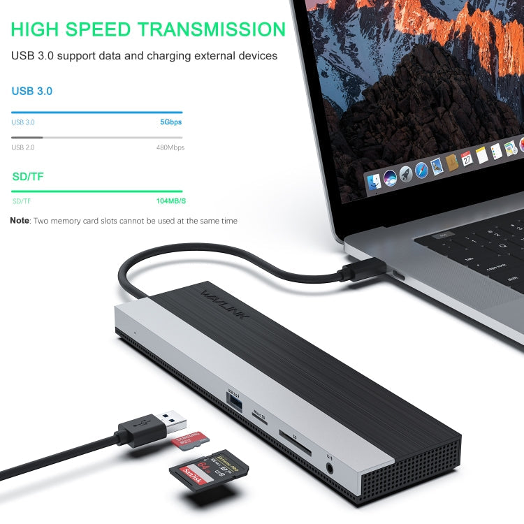 Rynx | Wavlink UMD03 Triple Display Adapter Type-C Hub 12 in 1 Docking Station