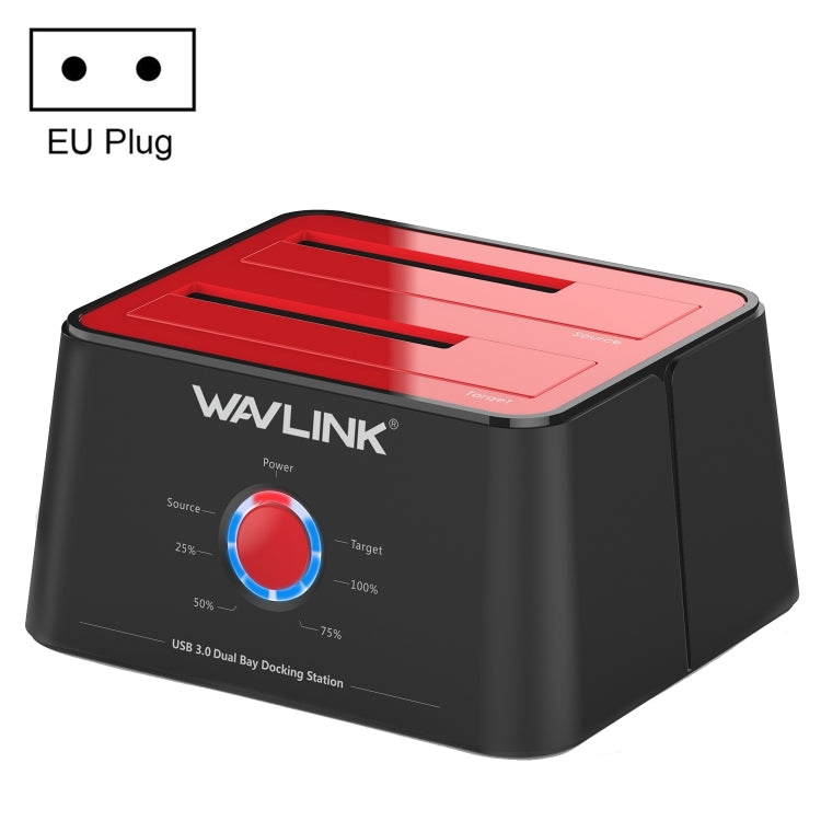Rynx | Wavlink ST334U SSD Dual Bay External Hard Drive Docking Station USB 3.0 to SATA I/II/III (EU Plug)