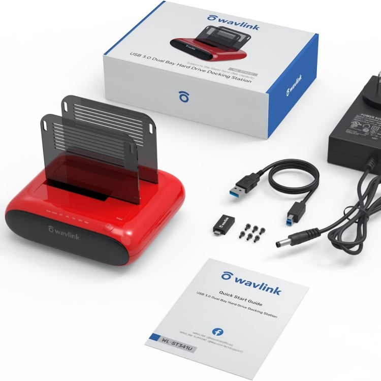 Rynx | Wavlink ST341U Dual Bay External Hard Drive Docking Station Support Offline Clone Function (EU Plug)
