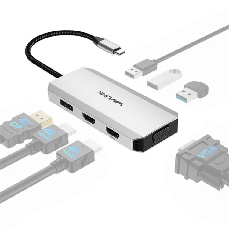 Rynx | WAVLINK UMD304 Converter USB-C to Dual HD 4K 60Hz HUB 7-in-1 Laptop Docking Station
