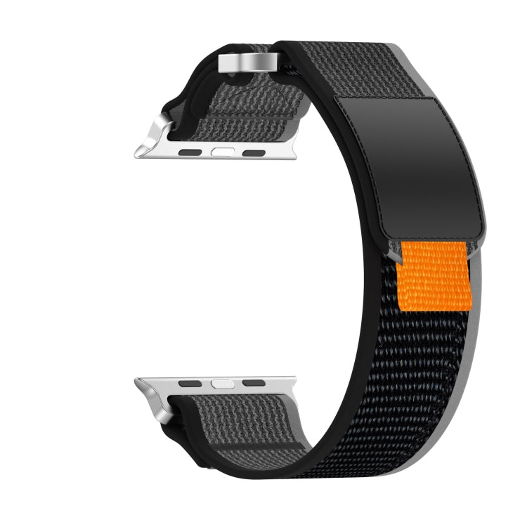 Rynx | For Apple Watch SE 40mm Double Hook and Loop Quick Release Nylon Watch Band (Black+Gray)