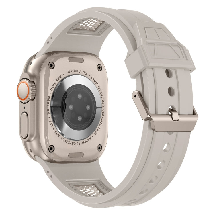 Rynx | For Apple Watch Series 8 45mm Breathable Stainless Steel Mesh TPU Watch Band (Starlight Titan)