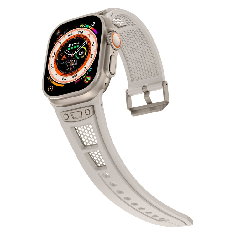 Rynx | For Apple Watch Series 8 45mm Breathable Stainless Steel Mesh TPU Watch Band (Starlight Titan)