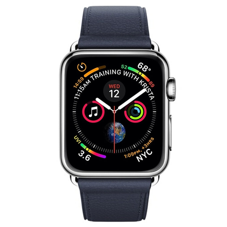 Rynx | Classic Button Leather Watch Band for Apple Watch Series 3 & 2 & 1 42mm (Midnight Blue)