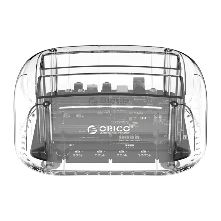 Rynx | ORICO 6239U3 3.5/2.5-Inch 2-Bay Transparent USB3.0 Common Read & Write Hard Drive Dock