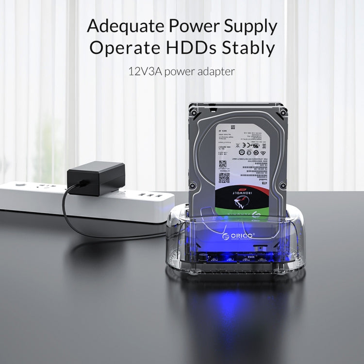 Rynx | ORICO 6239U3 3.5/2.5-Inch 2-Bay Transparent USB3.0 Common Read & Write Hard Drive Dock
