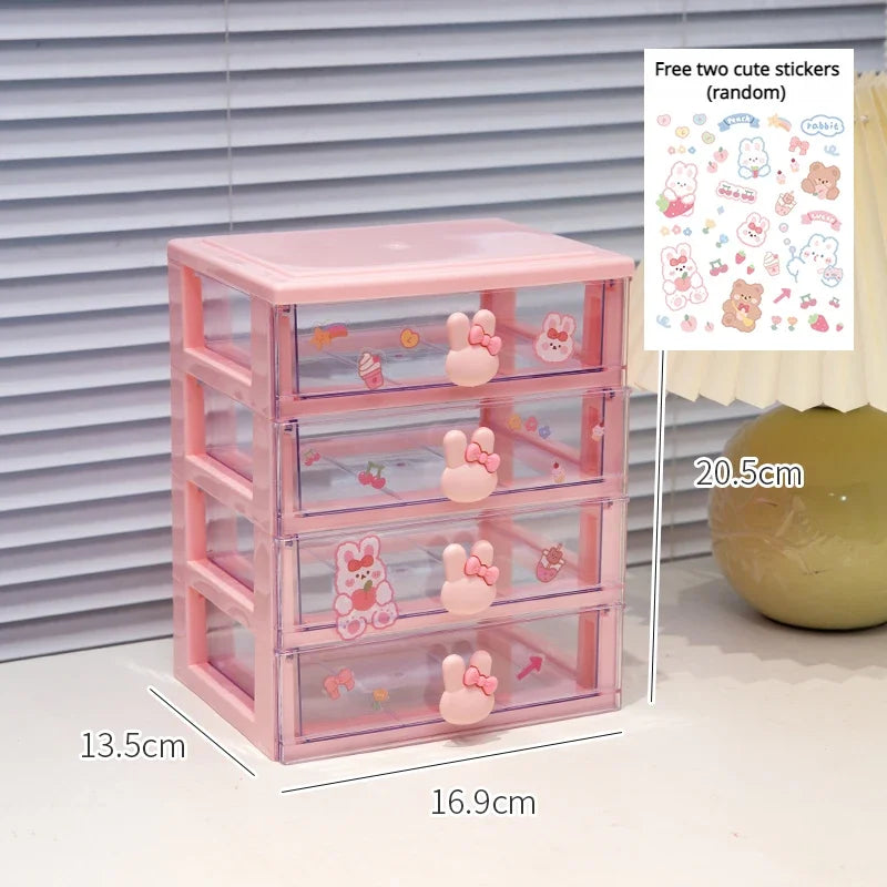 Rynx | Desk Storage Box Organizer Student Drawer Box Pen Holder Cute Office Kids Hair Accessories Stationery Rack Organizer Box