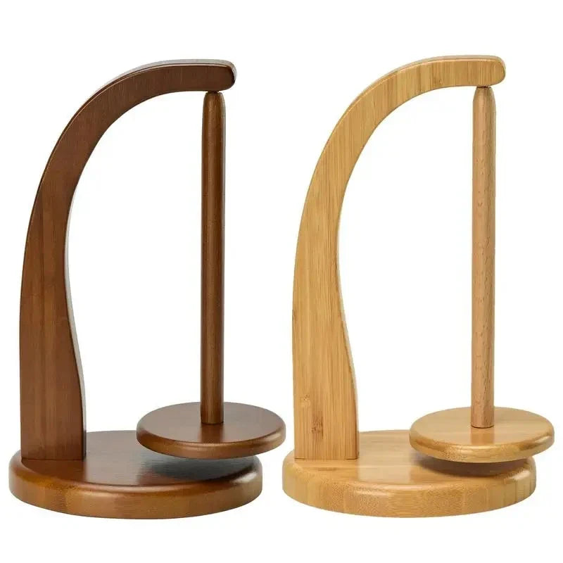 Rynx | 360° Rotation Wooden Yarn Holder: Spinning Knitting Tools - Crochet Holder with Rotating Magnetic Thread Spool, Wool Ball Winder