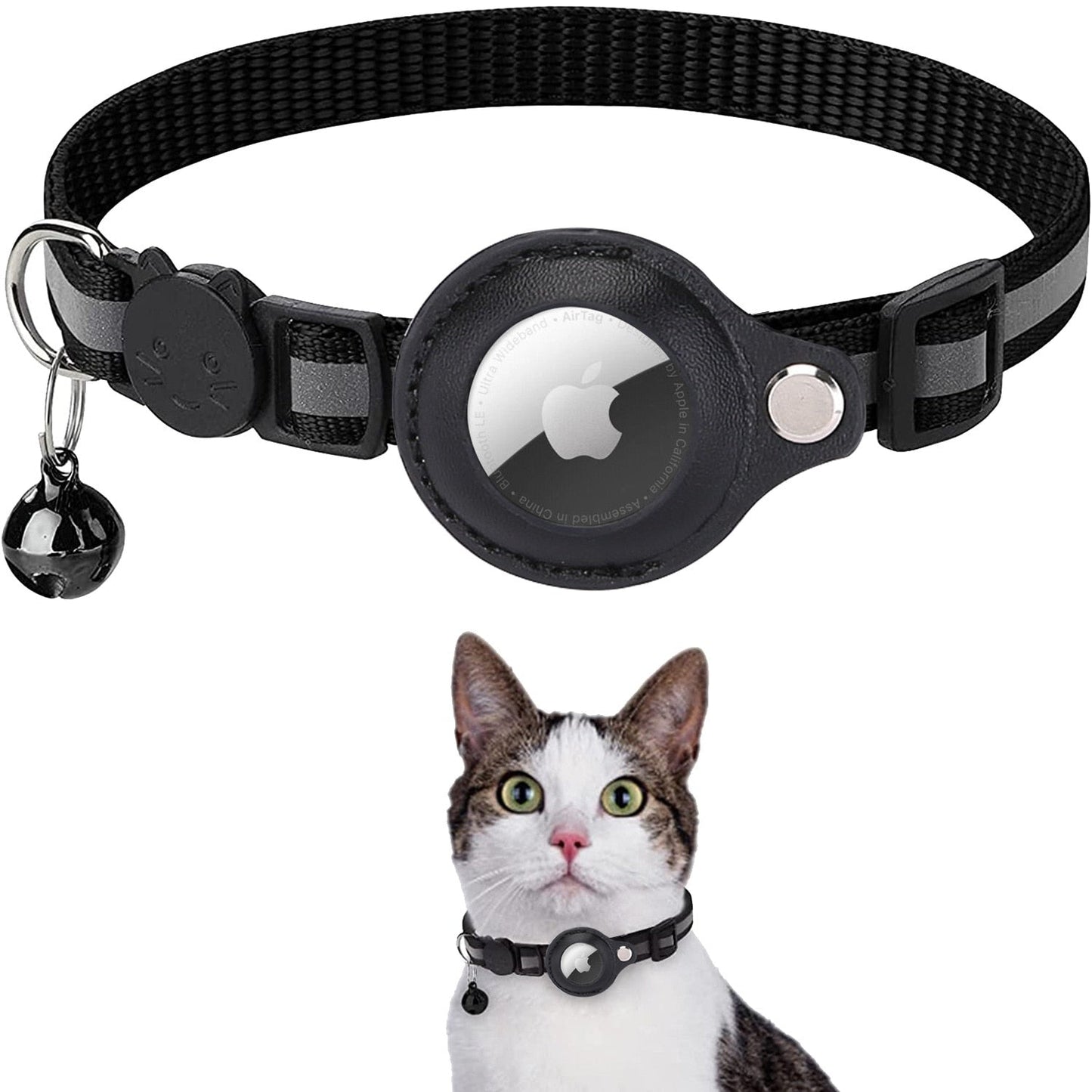 RYNX | Airtag Cat Tracking Collar - GPS Finder & Anti-Loss Black