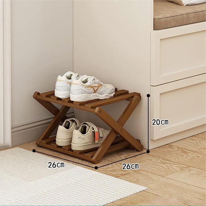 Rynx | Elegant expandable shoe rack made of bamboo with customizable shelf options