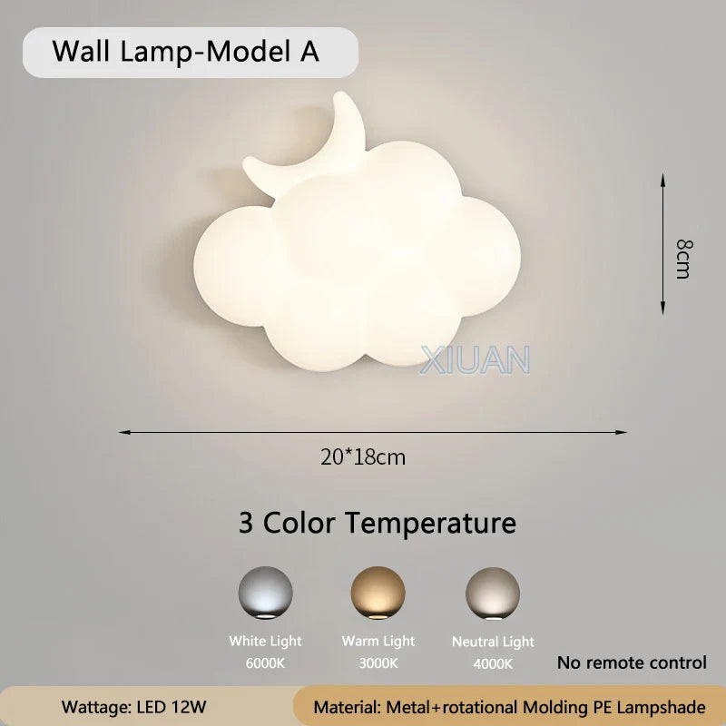 Rynx | WhiteCloud - Modern LED Wall Lamp for Children's Room and Bedroom
