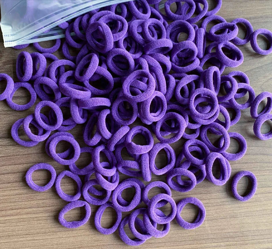 Rynx | 50/100pcs Colored Hair Ties for Kids: Elastic Hair Ties